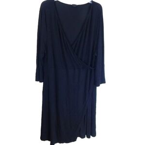 Torrid Black Faux Wrap Jersey Knit Dress